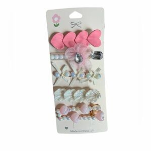 Pretty in Pink Heart Hair Clips- NWT